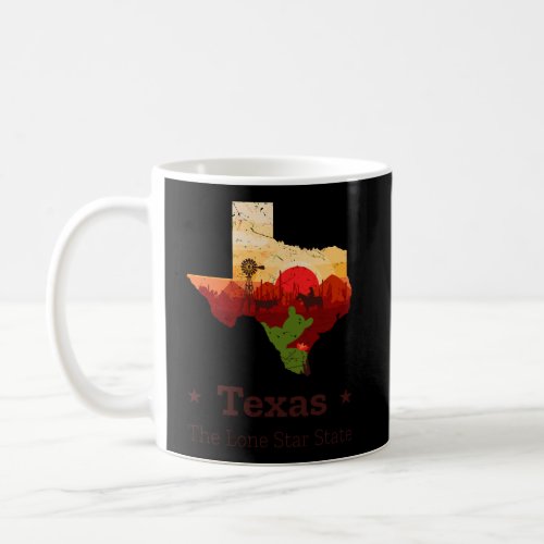 Texas Tx Usa Vintage State Style Gift Coffee Mug