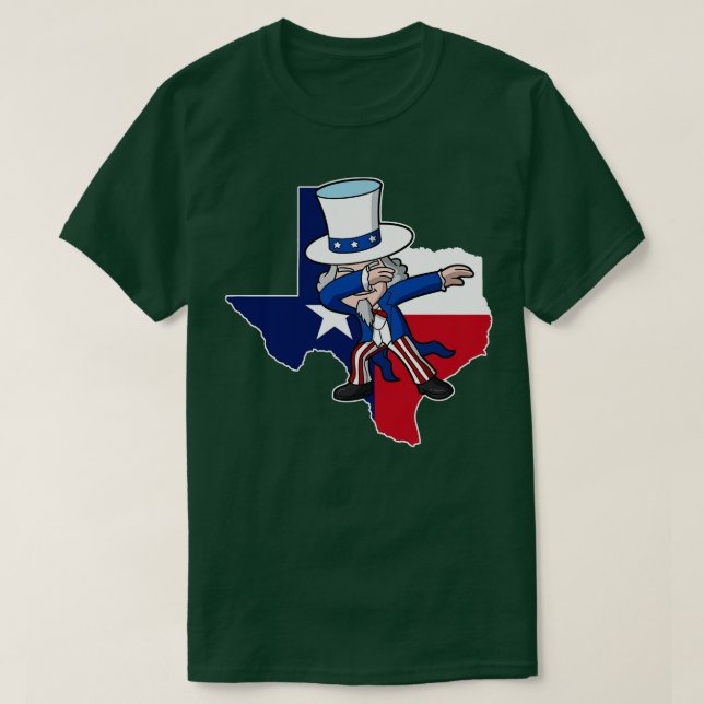 Texas Uncle Sam Texan 4th of July USA Patriotic T-Shirt (Design Front)