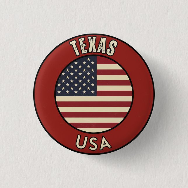 Texas United States of America Button (Front)