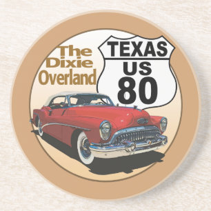Texas US Route 80 - The Dixie Overland Sandstone Coaster