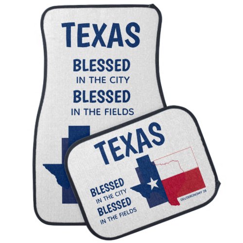 TEXAS USA BLESSED Christian Scripture Deuteronomy Car Floor Mat