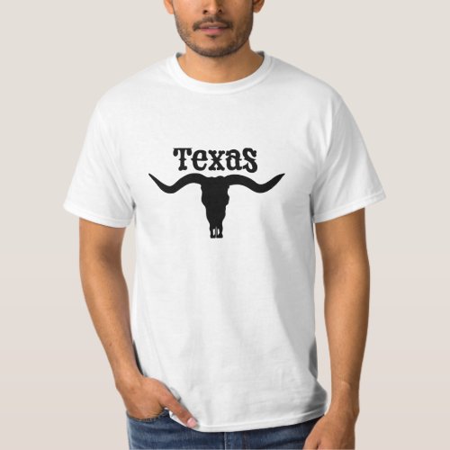 Texas USA Bull American Font T_Shirt