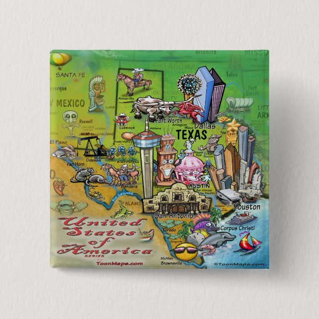 Texas USA Button (Front)