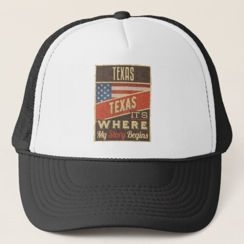 Texas USA Flag Trucker Hat