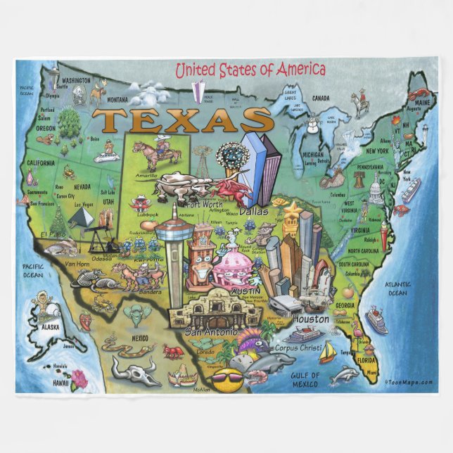 Texas USA Fleece Blanket (Front (Horizontal))