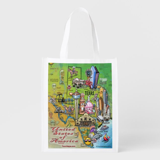 Texas USA Grocery Bag (Front)