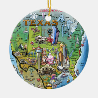 Texas USA Map Ceramic Ornament
