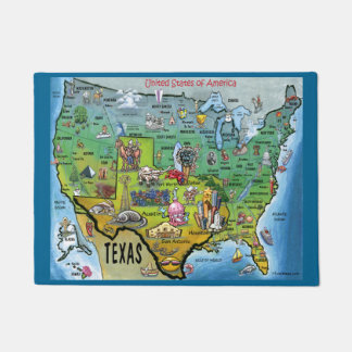 Texas USA Map Doormat