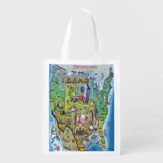 Texas USA Map Reusable Grocery Bag