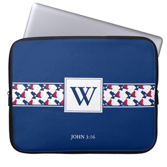 TEXAS, USA Monogram Christian Bible Laptop Laptop Sleeve (Front)