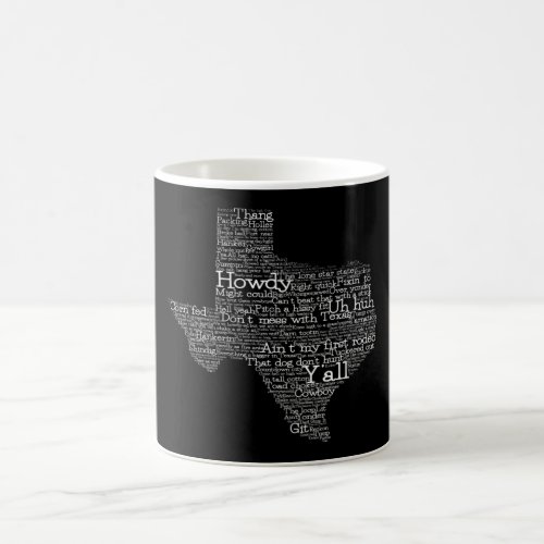 Texas USA Slang Word Art Map Coffee Mug