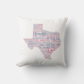 Texas Usa Slang Word Art Map Throw Pillow by LifeOfRileyDesign at Zazzle