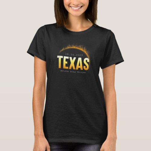 Texas USA State Annular Solar Eclipse 14th October T_Shirt