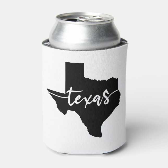 Texas USA State Map Can Cooler (Can Front)