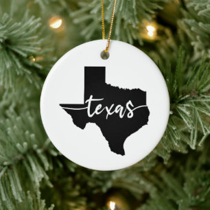 Texas USA State Map Ceramic Ornament
