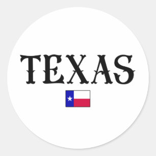 Texas USA State Map Flag Classic Round Sticker