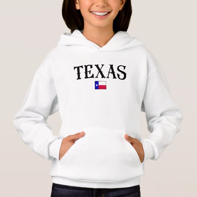 Texas USA State Map Flag Hoodie (Front)
