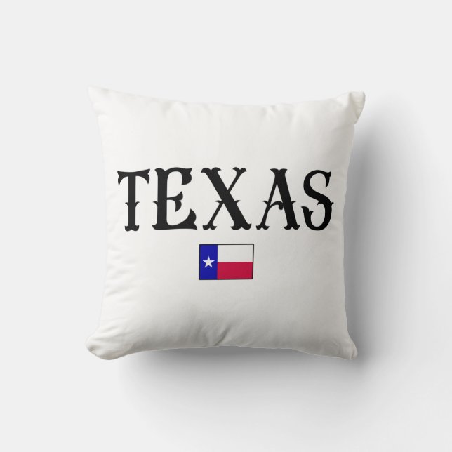 Texas USA State Map Flag Throw Pillow (Front)