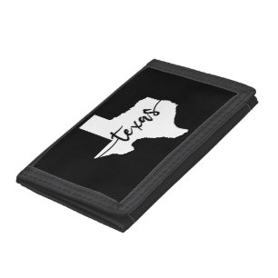 Texas USA State Map Trifold Wallet