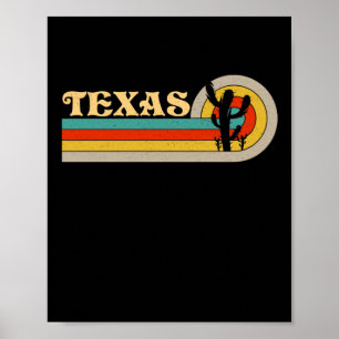 Texas Vintage 1980s Style Desert Poster