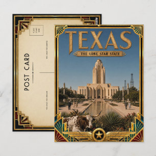 Texas Vintage Art Deco Golden Age Postcard
