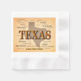Texas Vintage Map Napkins