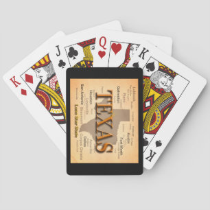 Texas Vintage Map Poker Cards
