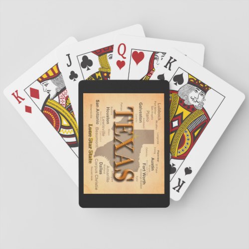 Texas Vintage Map Poker Cards