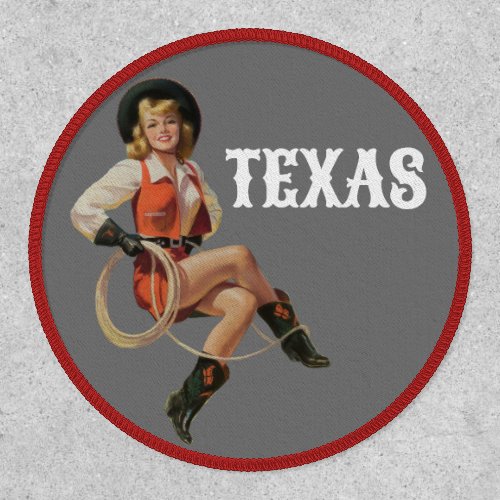 Texas Vintage Pin Up Girl Travel Patch