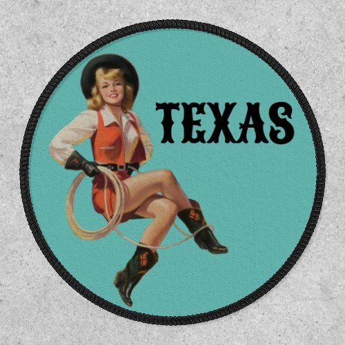 Texas Vintage Pin Up Girl Travel Patch
