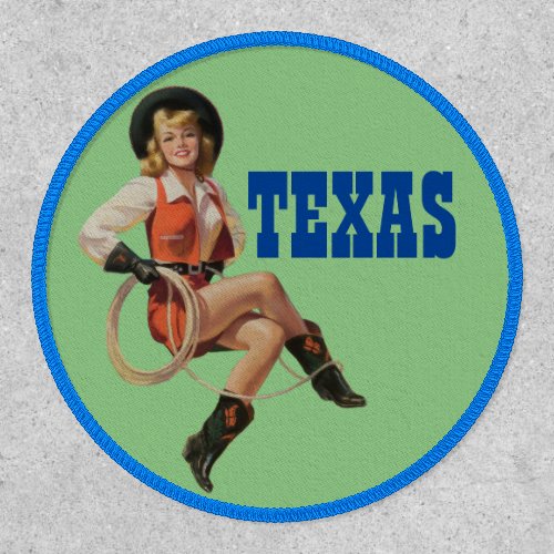 Texas Vintage Pin Up Girl Travel Patch