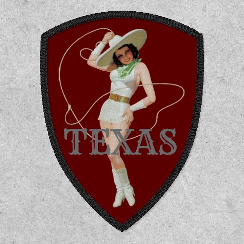 Texas Vintage Pin up girl Travel  Patch