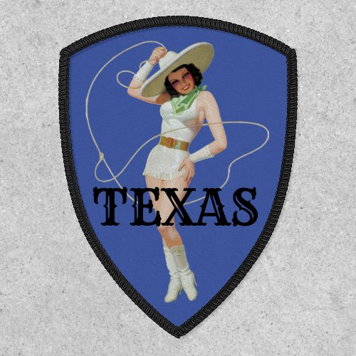 Texas Vintage Pin up girl Travel  Patch