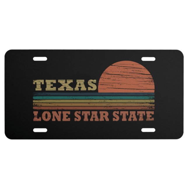 Texas vintage sunset license plate (Front)