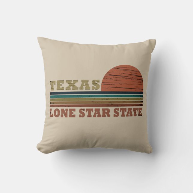 Texas vintage sunset throw pillow (Front)