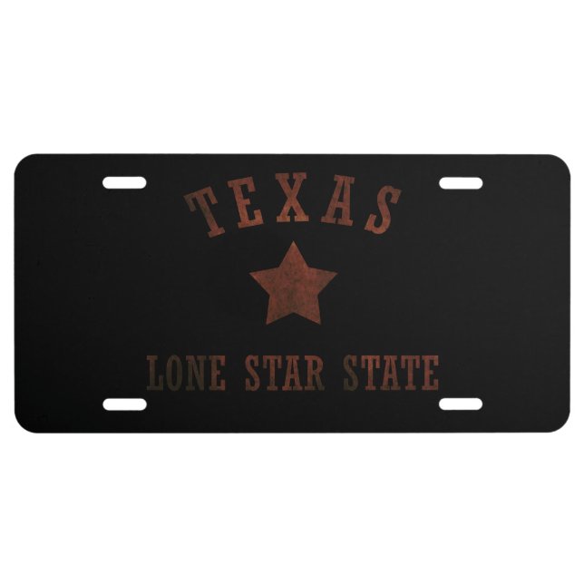 Texas vintage the lone star state license plate (Front)