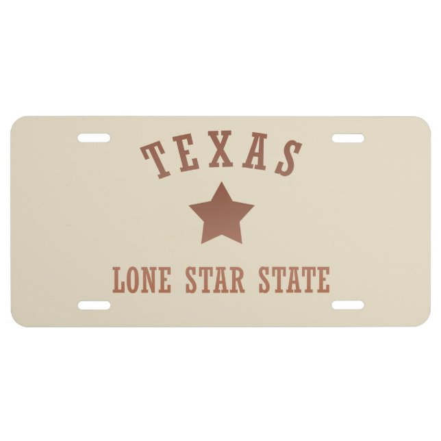 Texas vintage the lone star state license plate (Front)