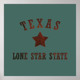 Texas vintage the lone star state poster