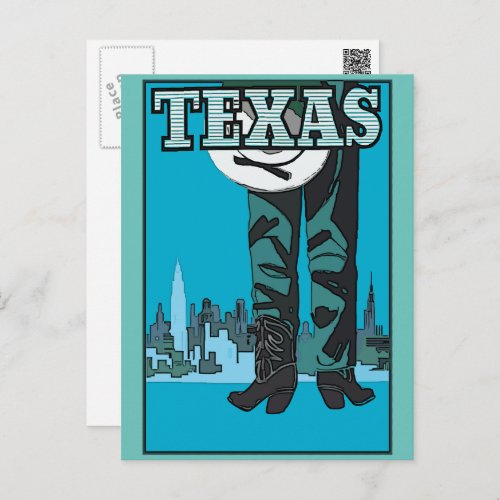 TEXAS Vintage Travel Art  Postcard