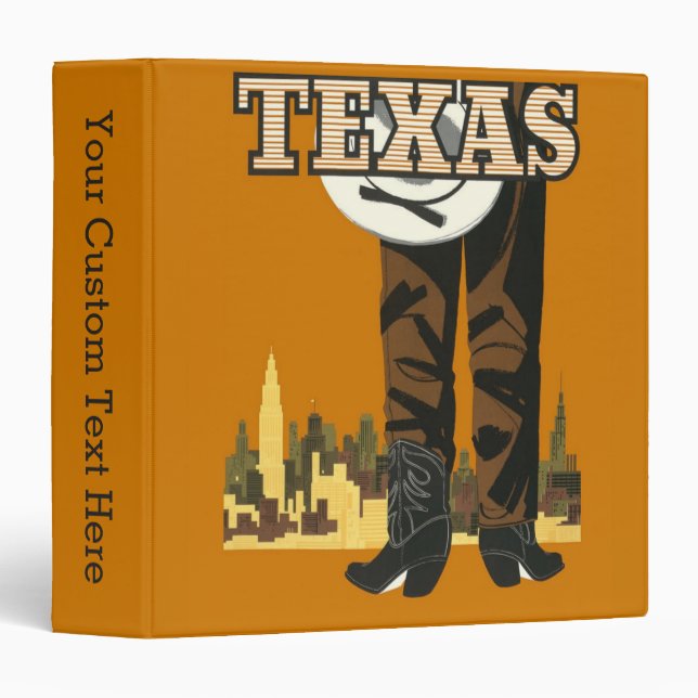 Texas Vintage Travel Poster custom binders (Front/Spine)