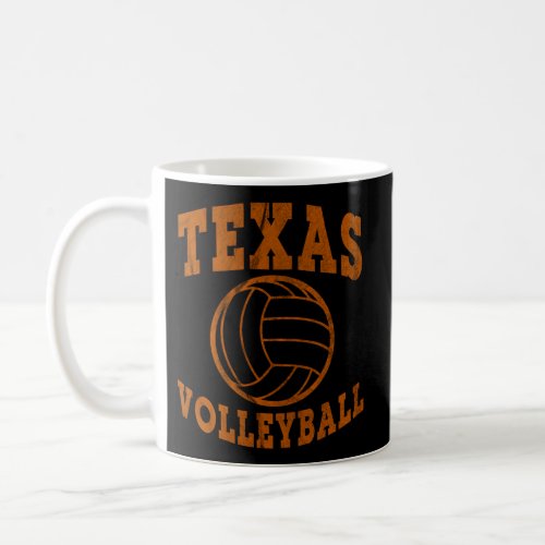 Texas Volleyball Distressed Coffee Mug