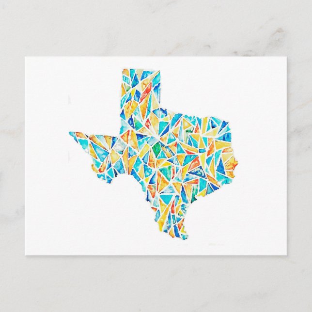 Texas Watercolor Customizable Postcard (Front)