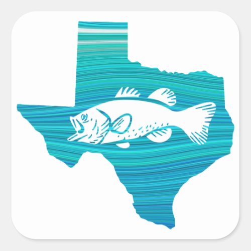 Texas Wave Fishing Square Sticker