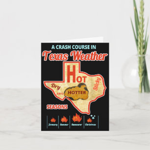 Texas weather summer heat wave card