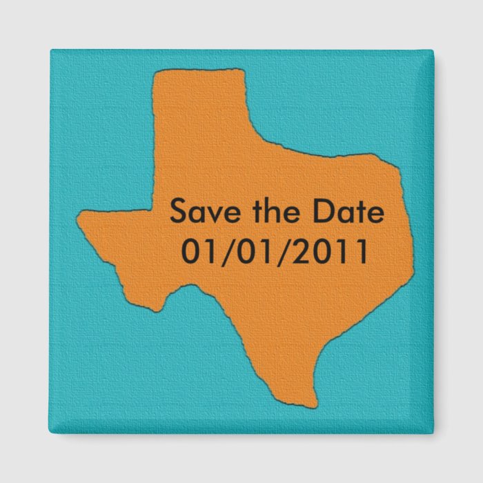 Texas Wedding.  Save the Date Magnet.