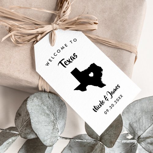 Texas Wedding Welcome Bag Tags Map Gift Tags