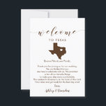 Texas Wedding Welcome Card, Letter and Itinerary<br><div class="desc">This modern and elegant card / gift enclosure is the perfect addition to your hotel welcome bags. Enter the main events and a customized note to help your guests navigate the weekend. It allows you to enter all the information you need,  then just slip in your tote bags!</div>