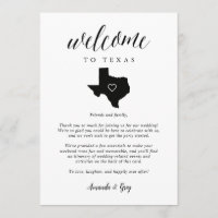 Texas Wedding Welcome Letter & Itinerary