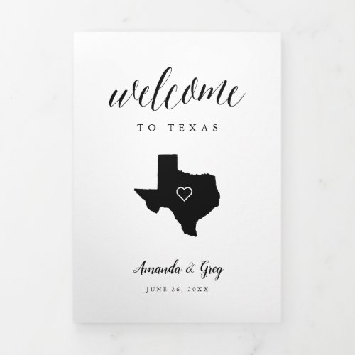 Texas Wedding Welcome Letter  Itinerary Tri_Fold Program