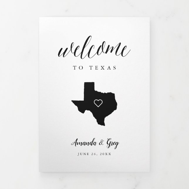 Texas Wedding Welcome Letter & Itinerary Tri-Fold Program (Cover)